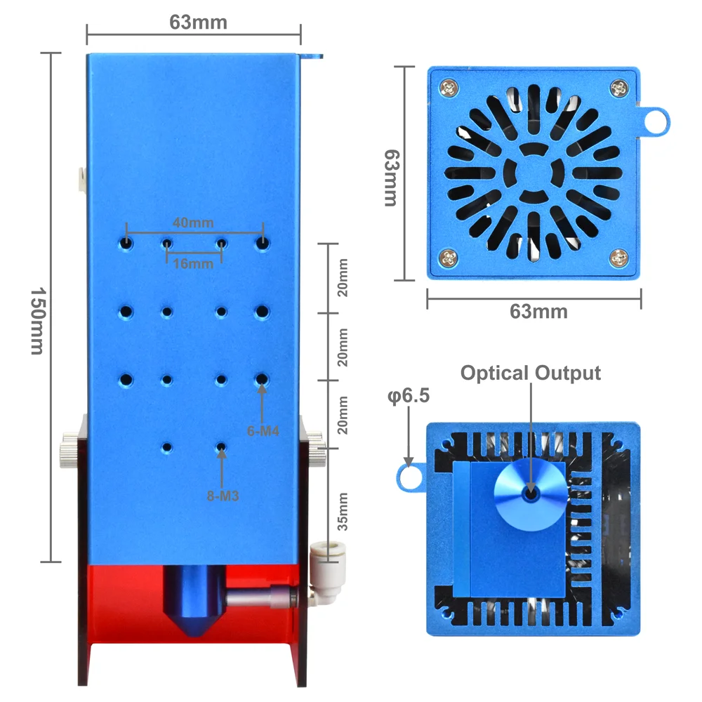 20W Laser Module High Power Laser Engraving Head TTL Blue Laser Head for CNC Router Laser Cutting Machine Engraver DIY Wood Tool