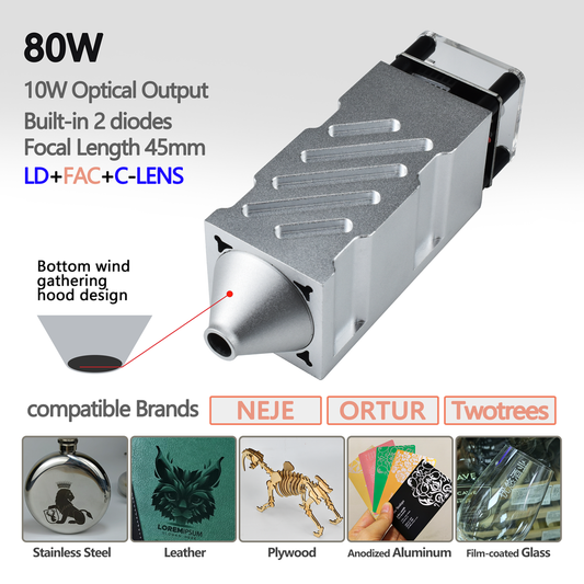 80W Laser Module Head Kit for CNC Laser Engraving cutter Lazer Engraver Machine